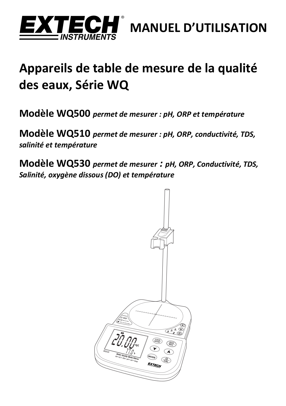 Extech WQ500, WQ530, WQ510 User guide