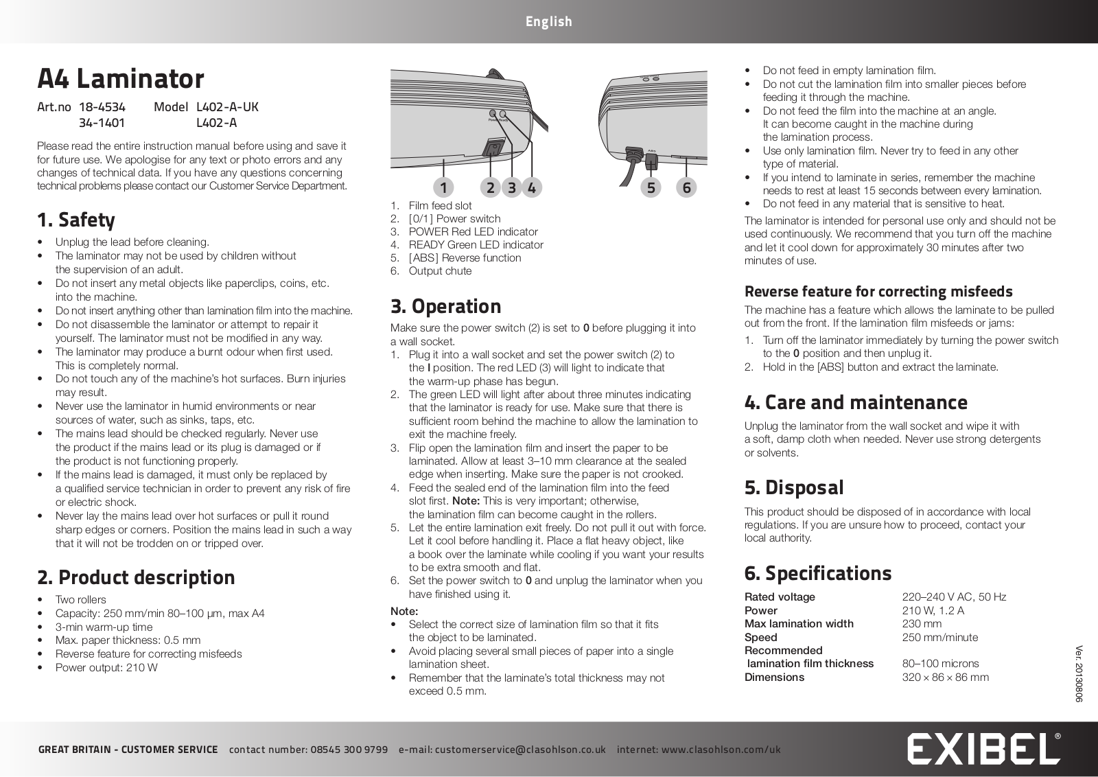 Exibel L402-A User Manual