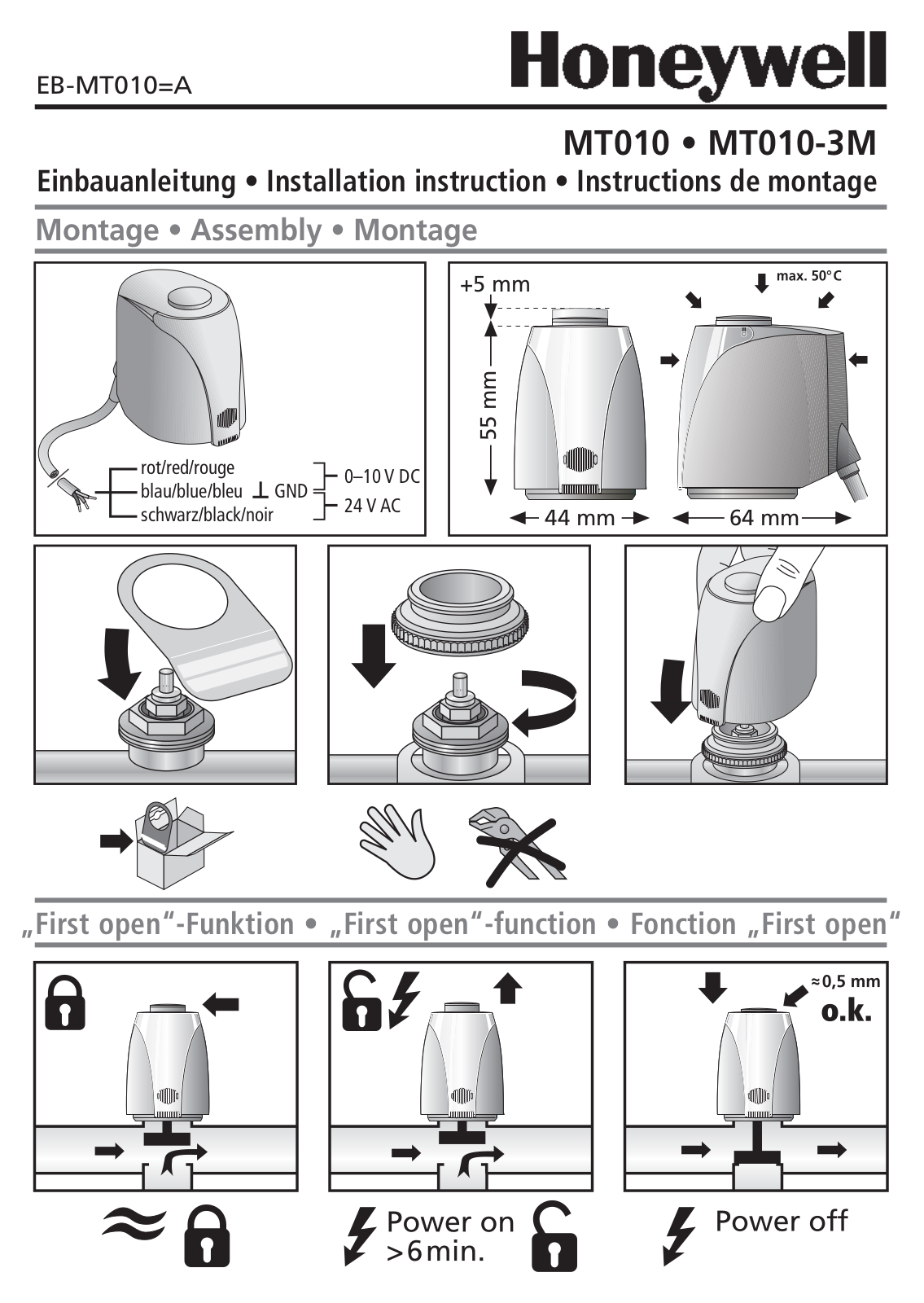 HONEYWELL MT010, MT010-3M User Manual