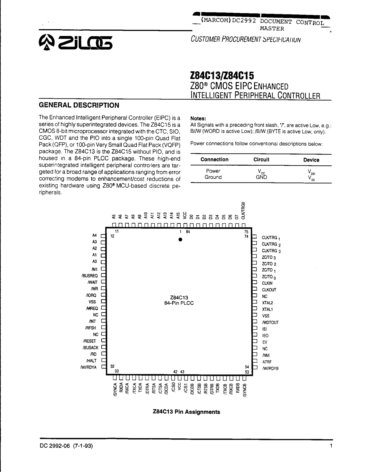 Datasheet Z84C1310VEC Specification - ManualMachine.com