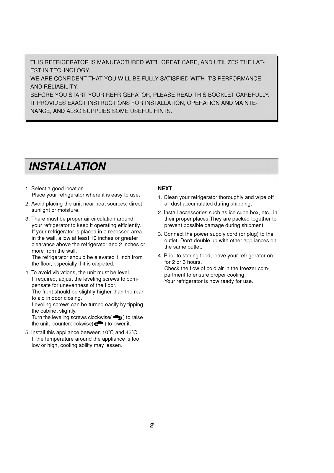 LG PNF228G, PNF231G, RL2-332 User Manual