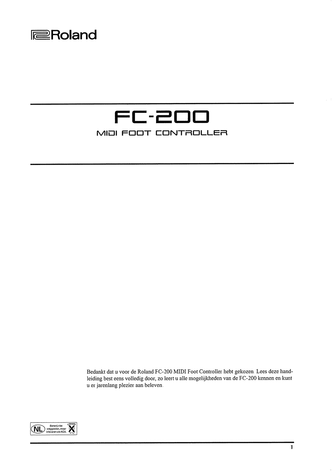 Roland FC-200 User Manual