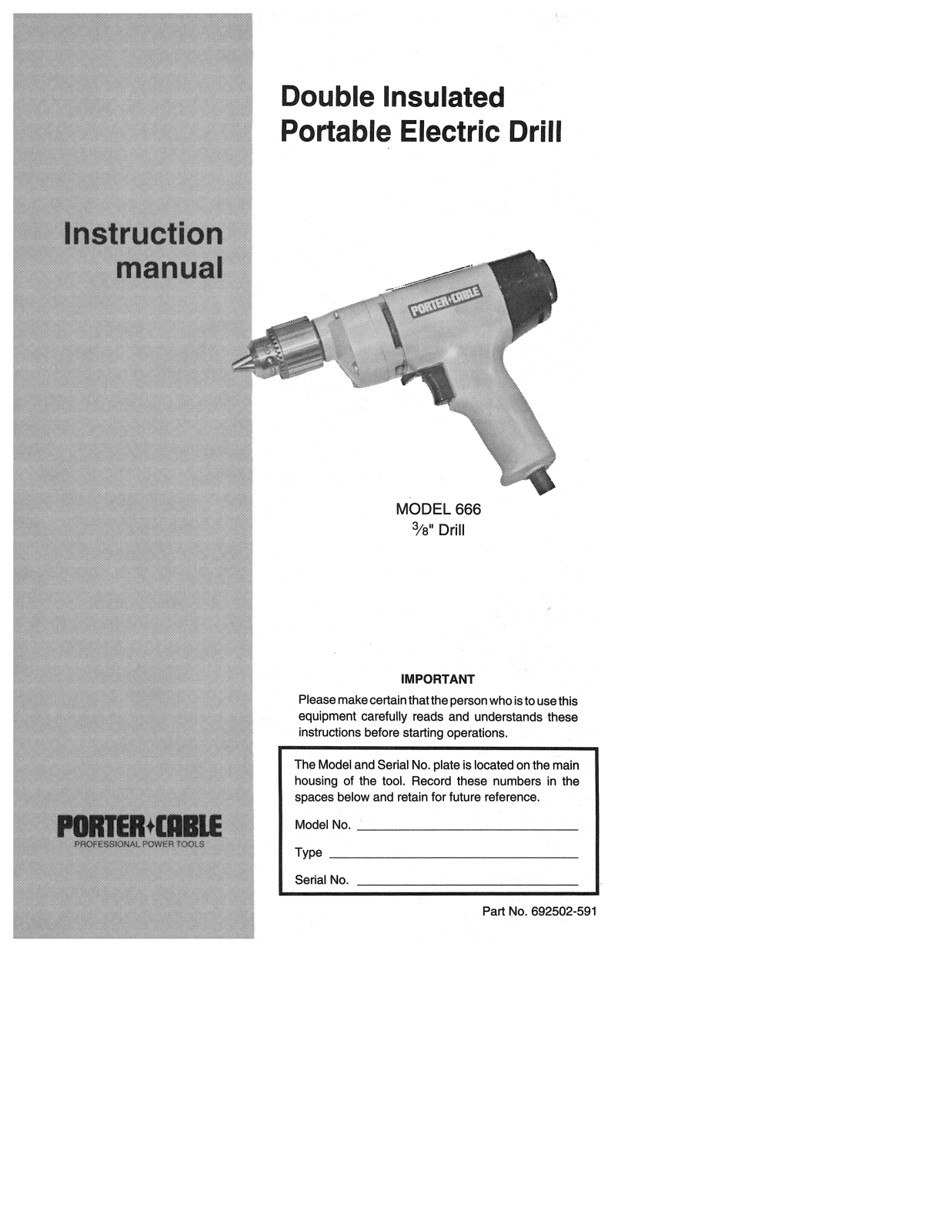 Porter-Cable 666 User Manual