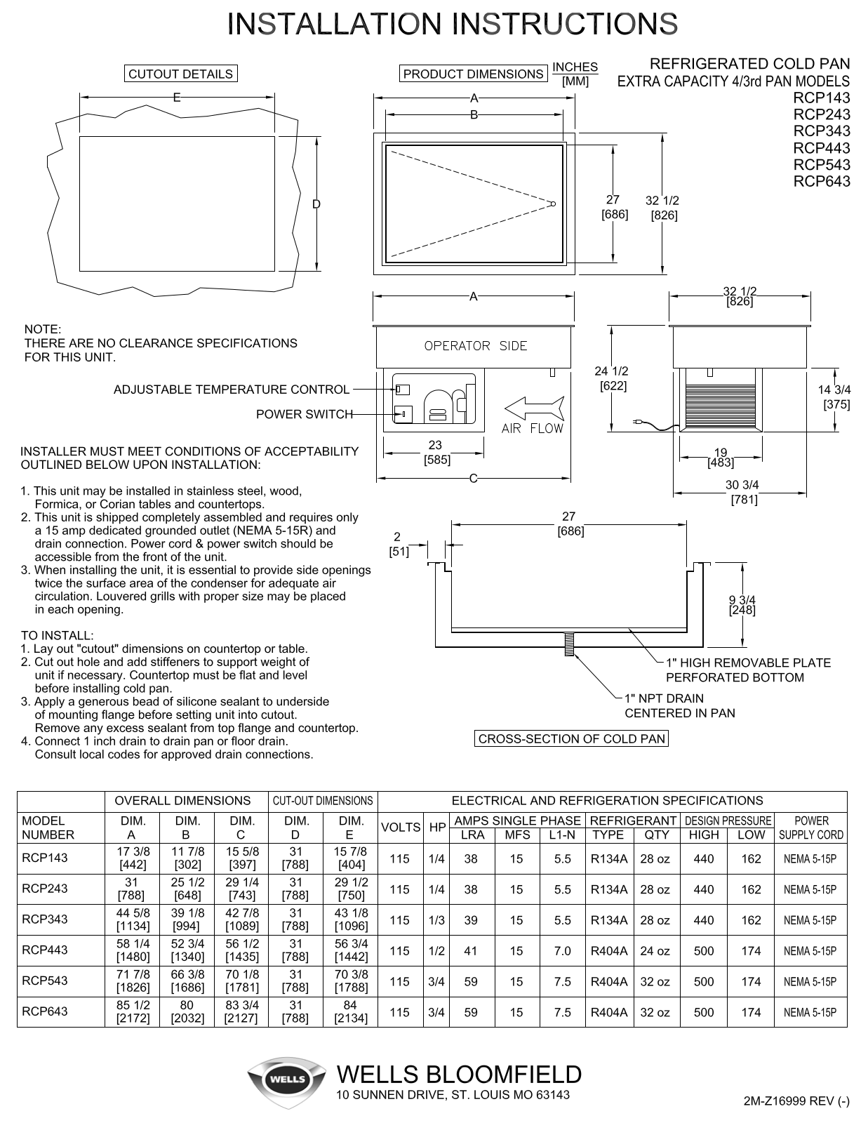 Wells RCP-143 Installation  Manual