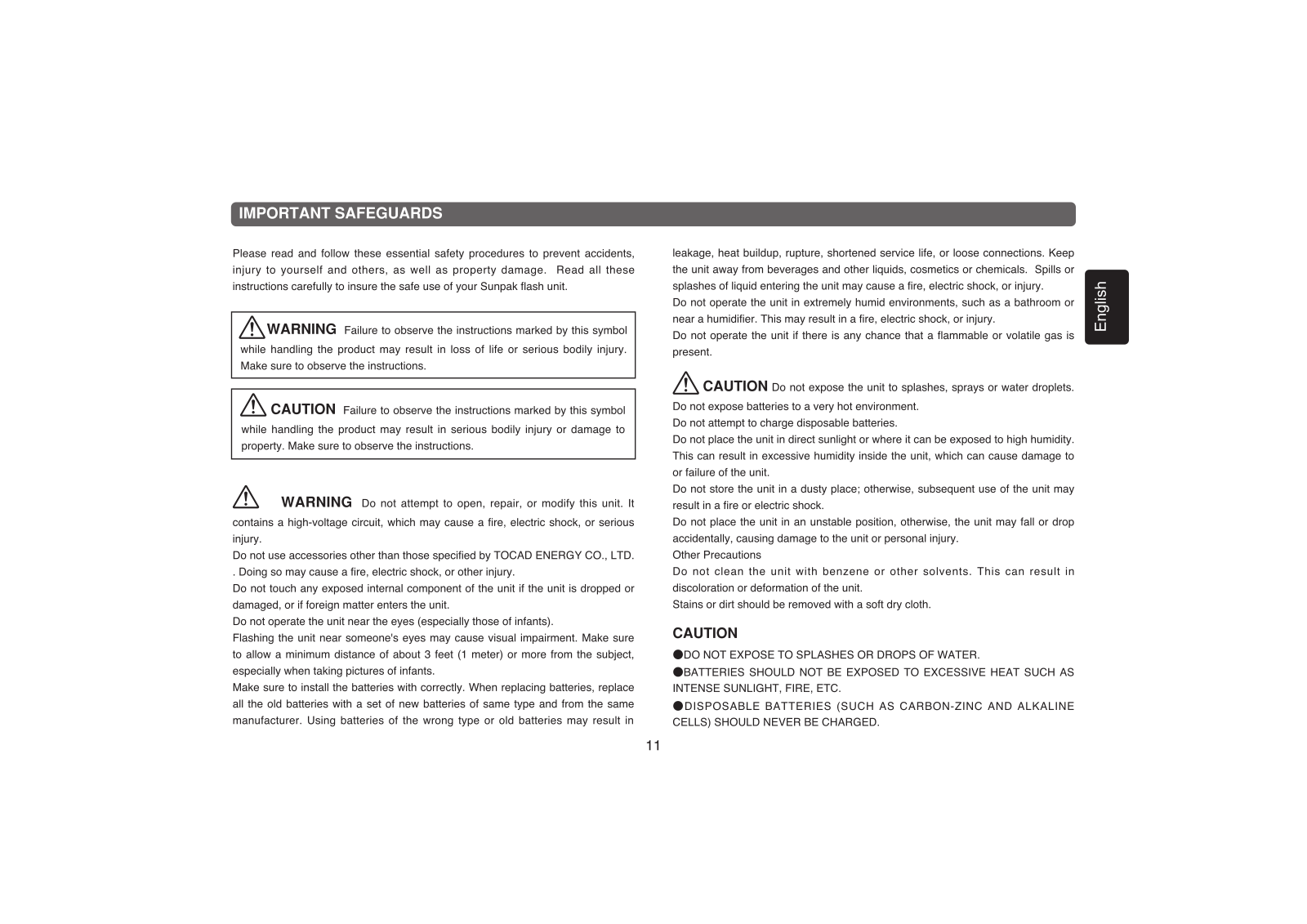 Sunpak PZ040NS2 User manual