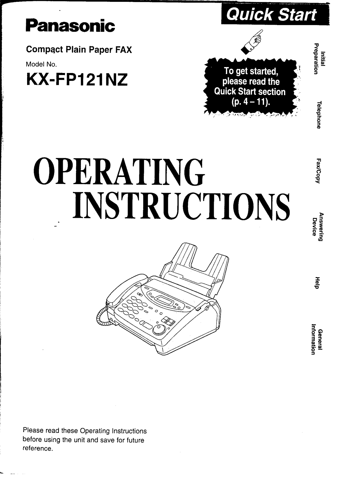 Panasonic KX-FP121NZ User Manual
