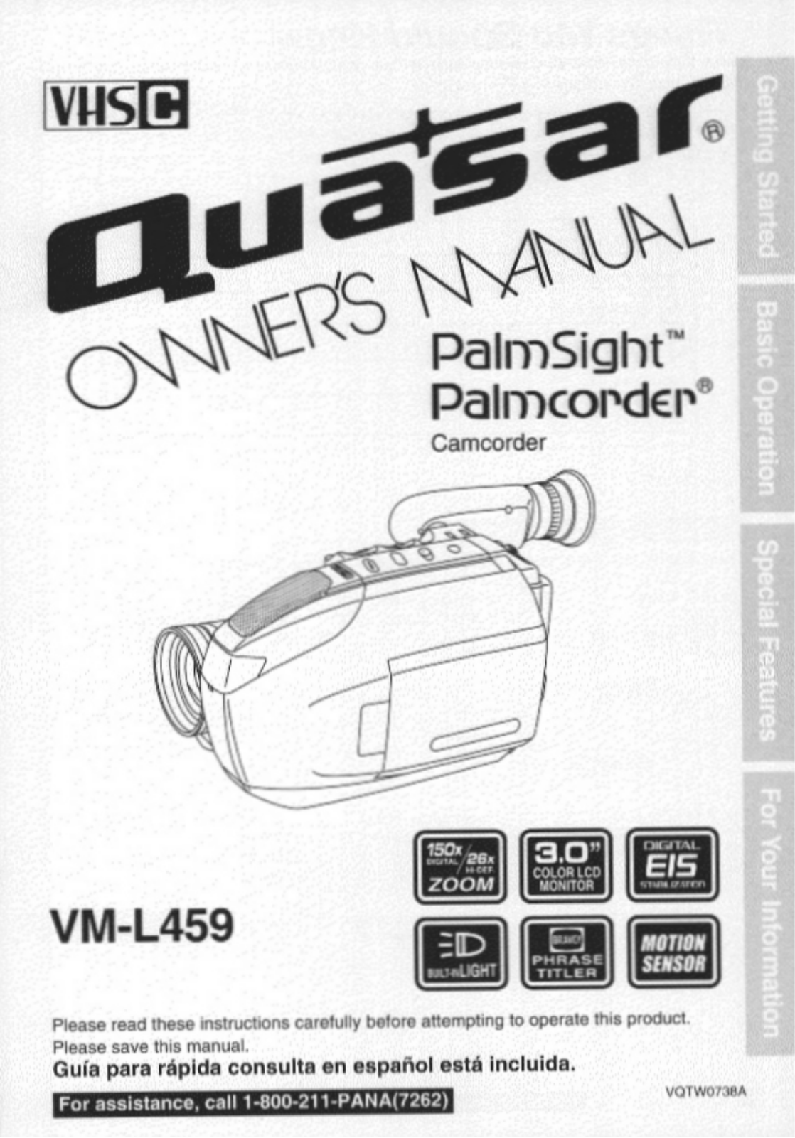 Panasonic vm-l459 Operation Manual