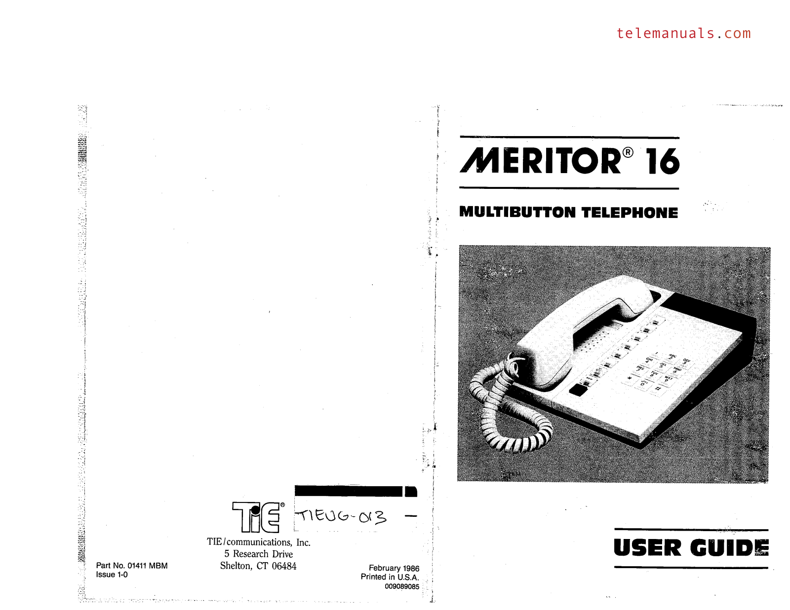 TIE Meritor 16 User Guide