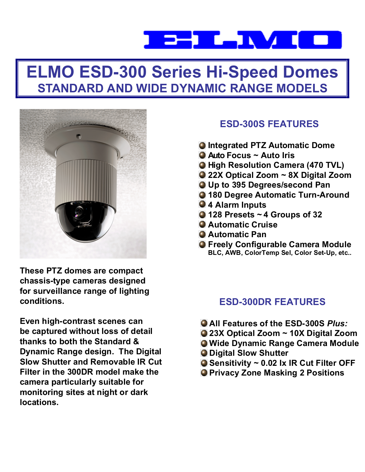 Elmo ESD-300DR, ESD-300S User Manual