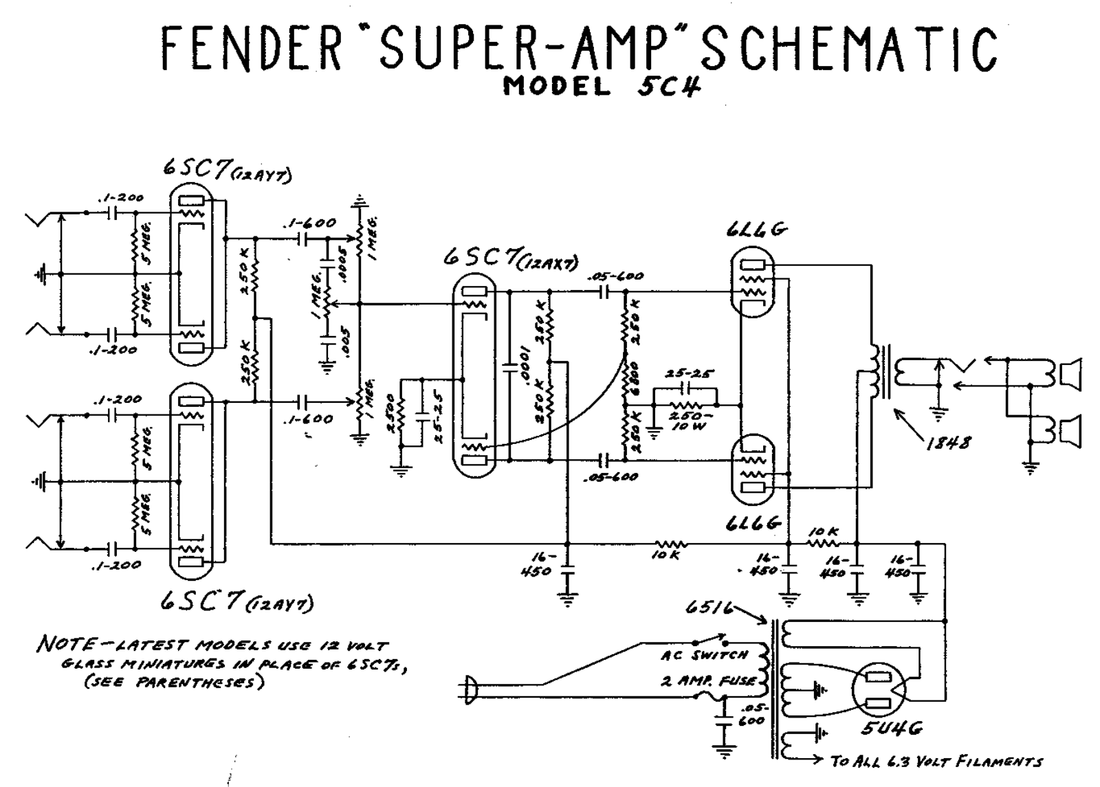 Fender Super-5C4 Schematic