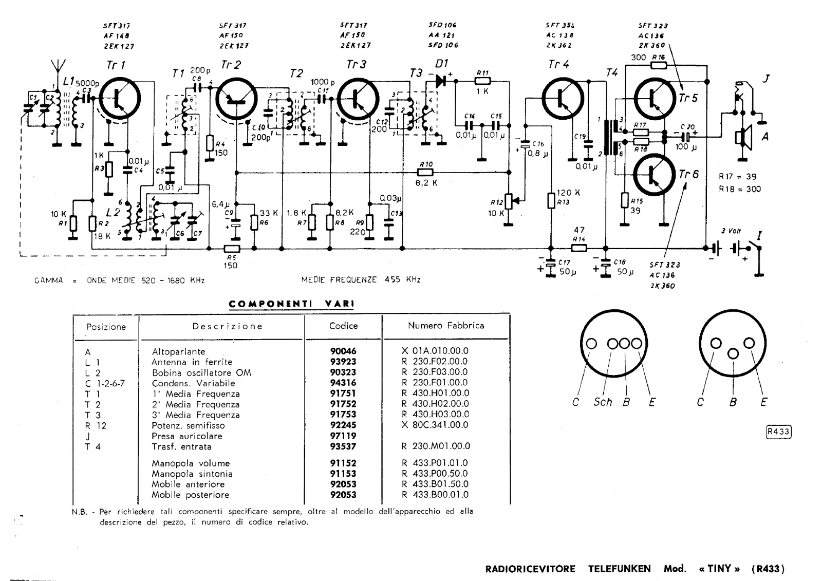Telefunken Tiny, R433 Diagram - ManualMachine.com