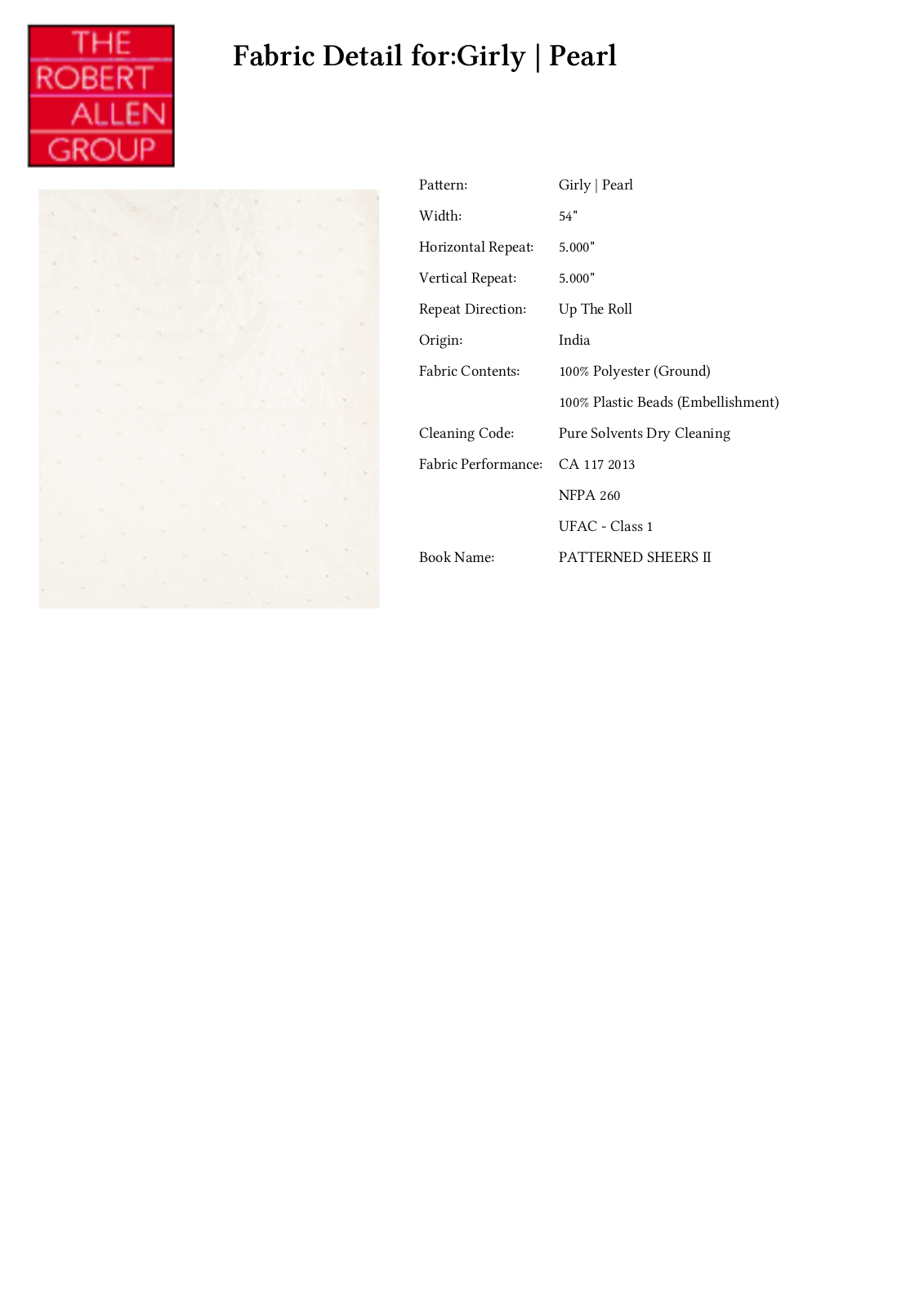Robert Allen RALF2036 Specifications - ManualMachine.com