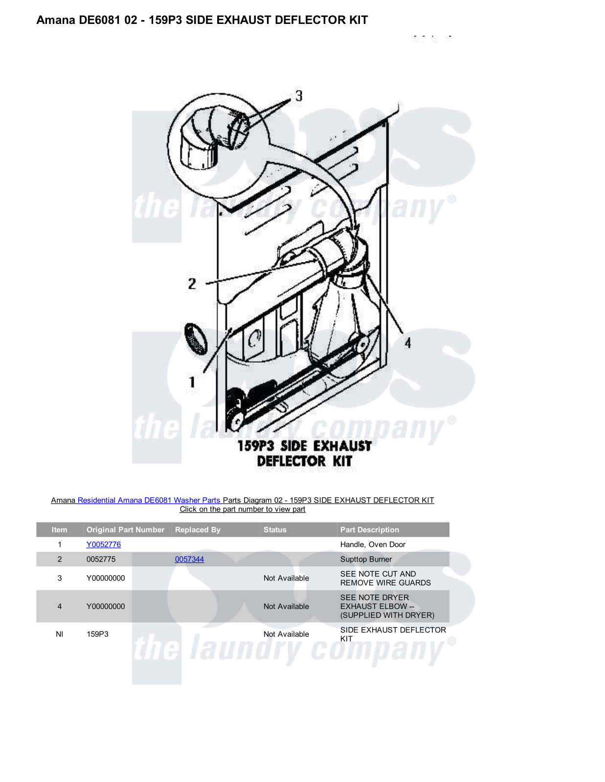 Amana DE6081 Parts Diagram