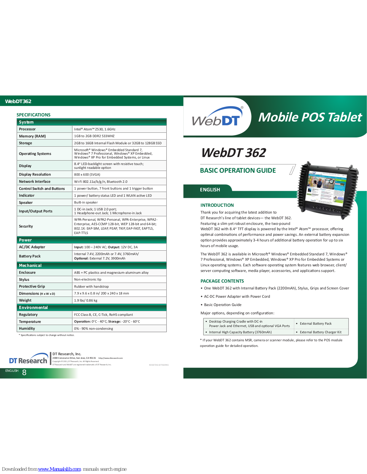 WebDT 362 Basic Operation Manual