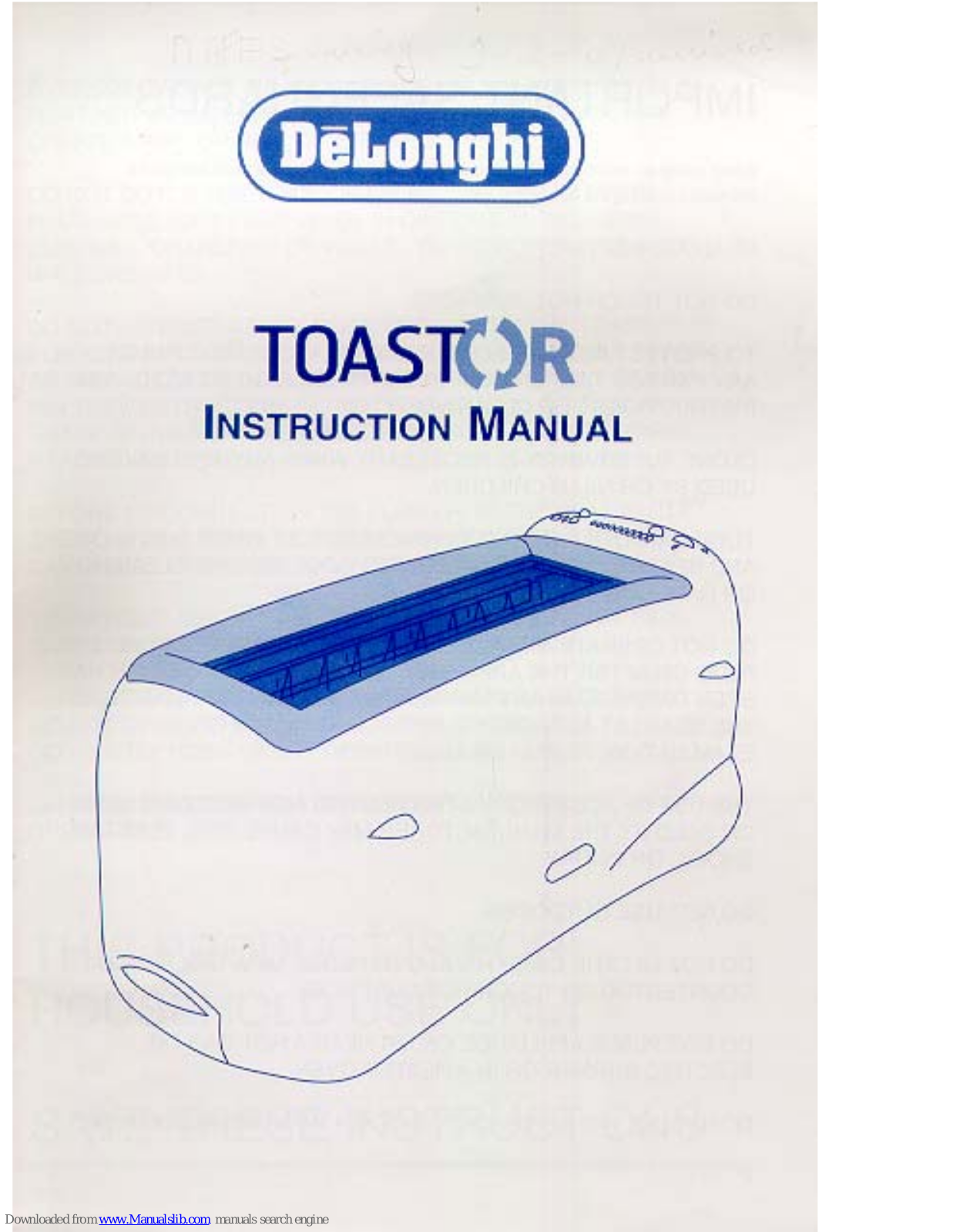 DeLonghi TC100 Instruction Manual