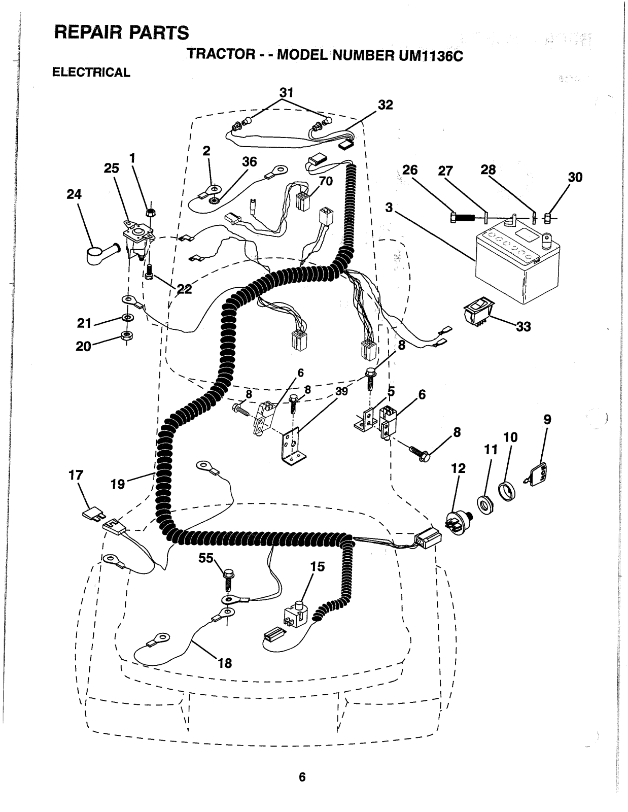 Ayp UM1136C PARTS LIST