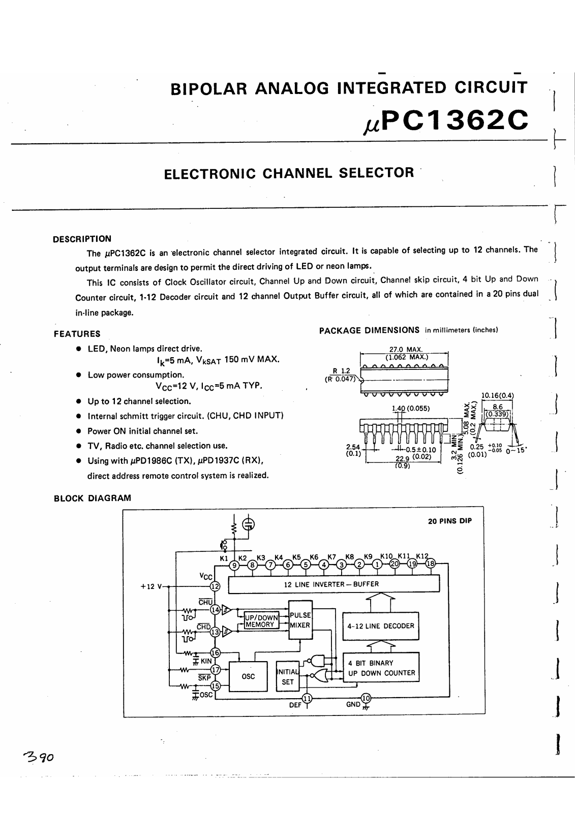 Datasheet UPC1362C Specification - ManualMachine.com