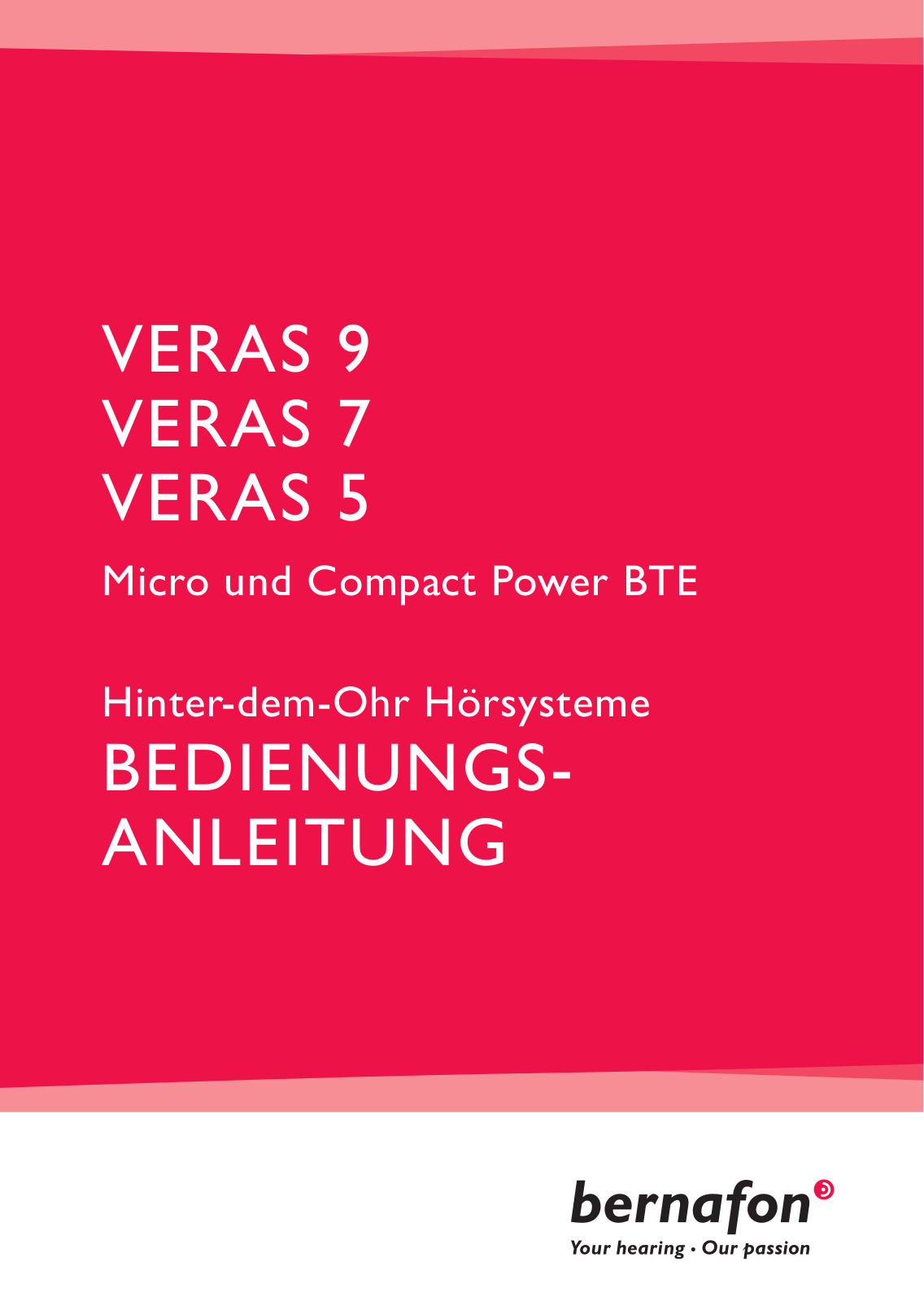 BERNAFON Veras Power BTE Micro et Compact User Manual