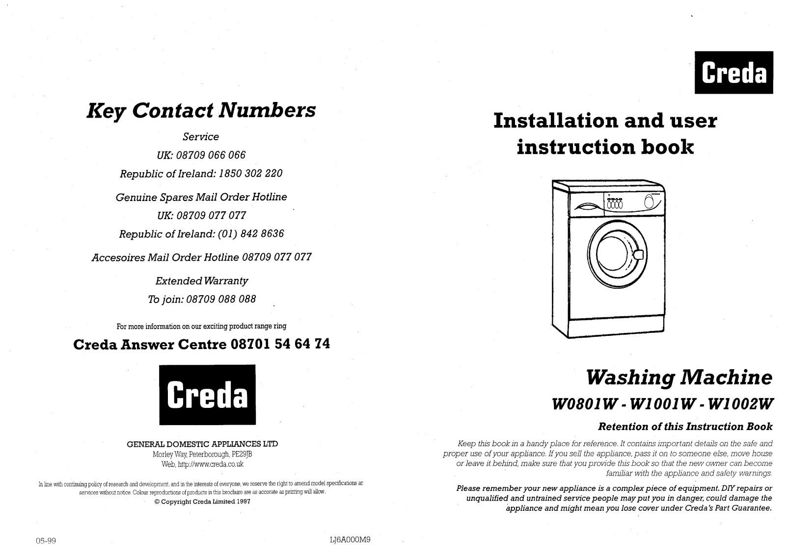 Creda W1002W User Manual