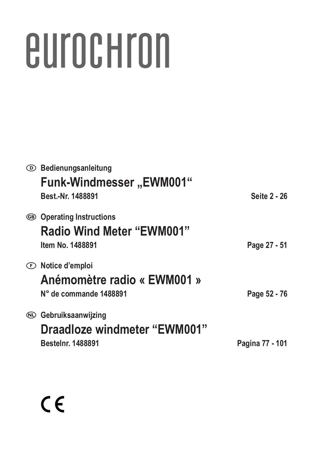 Eurochron EWM001 User guide