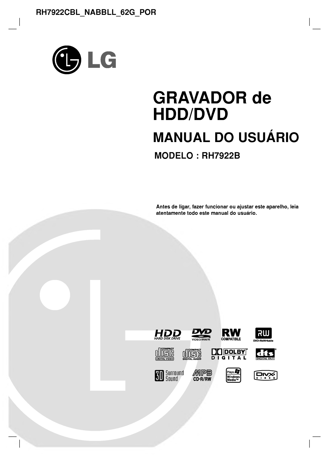 Lg RH7922B User Manual