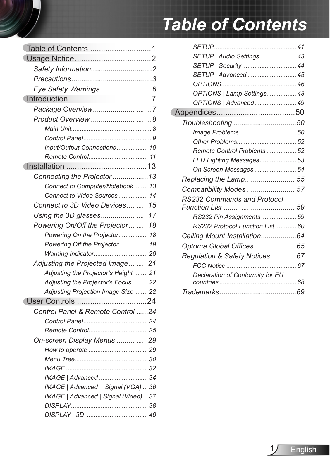 Optoma EH300 User Manual