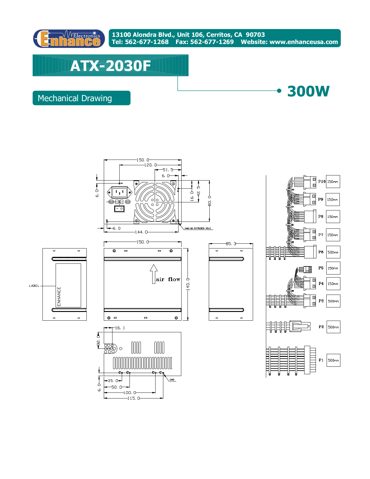 Enhance ATX-2030F MECHANICAL DRAWING