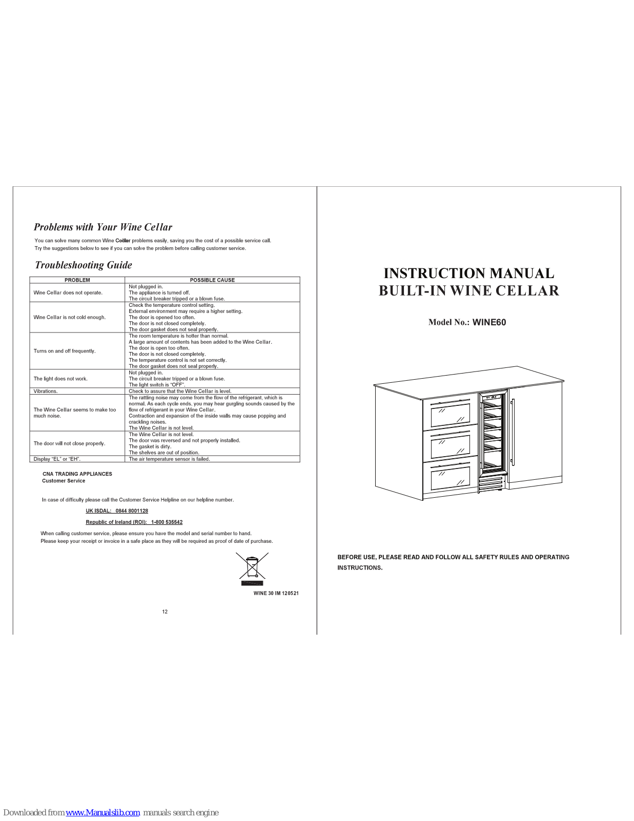 myappliances WINE60 Instruction Manual