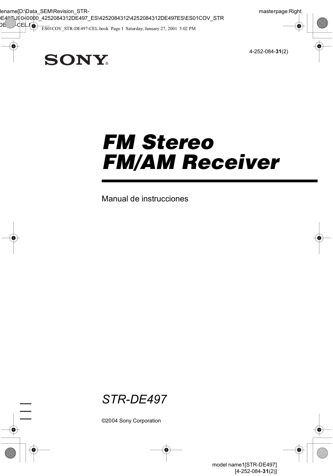 Sony STR-DE497 User Manual