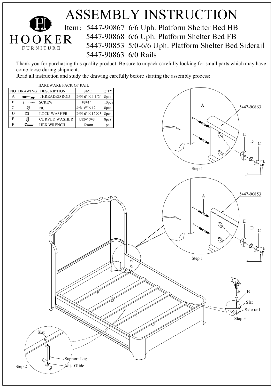 Hooker 5447-90867, 5447-90868, 5447-90853, 5447-90863 Assembly - ManualMachine.com