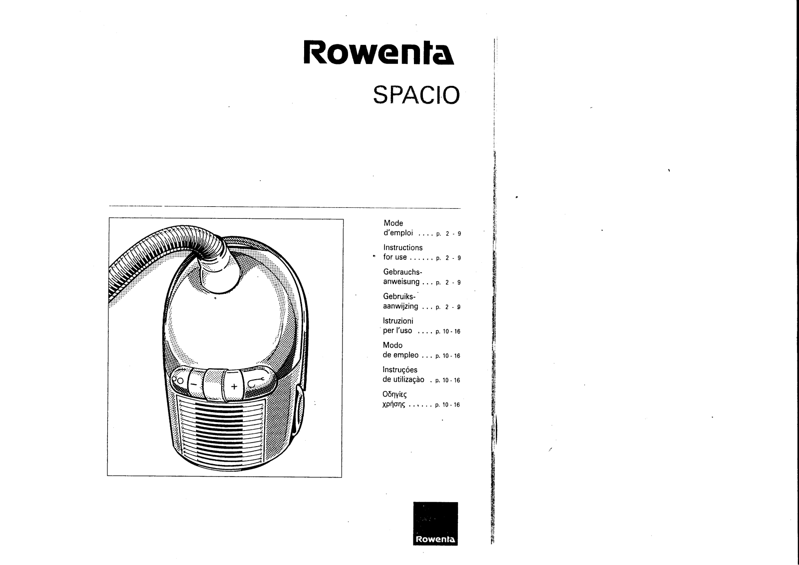 ROWENTA SPACIO User Manual