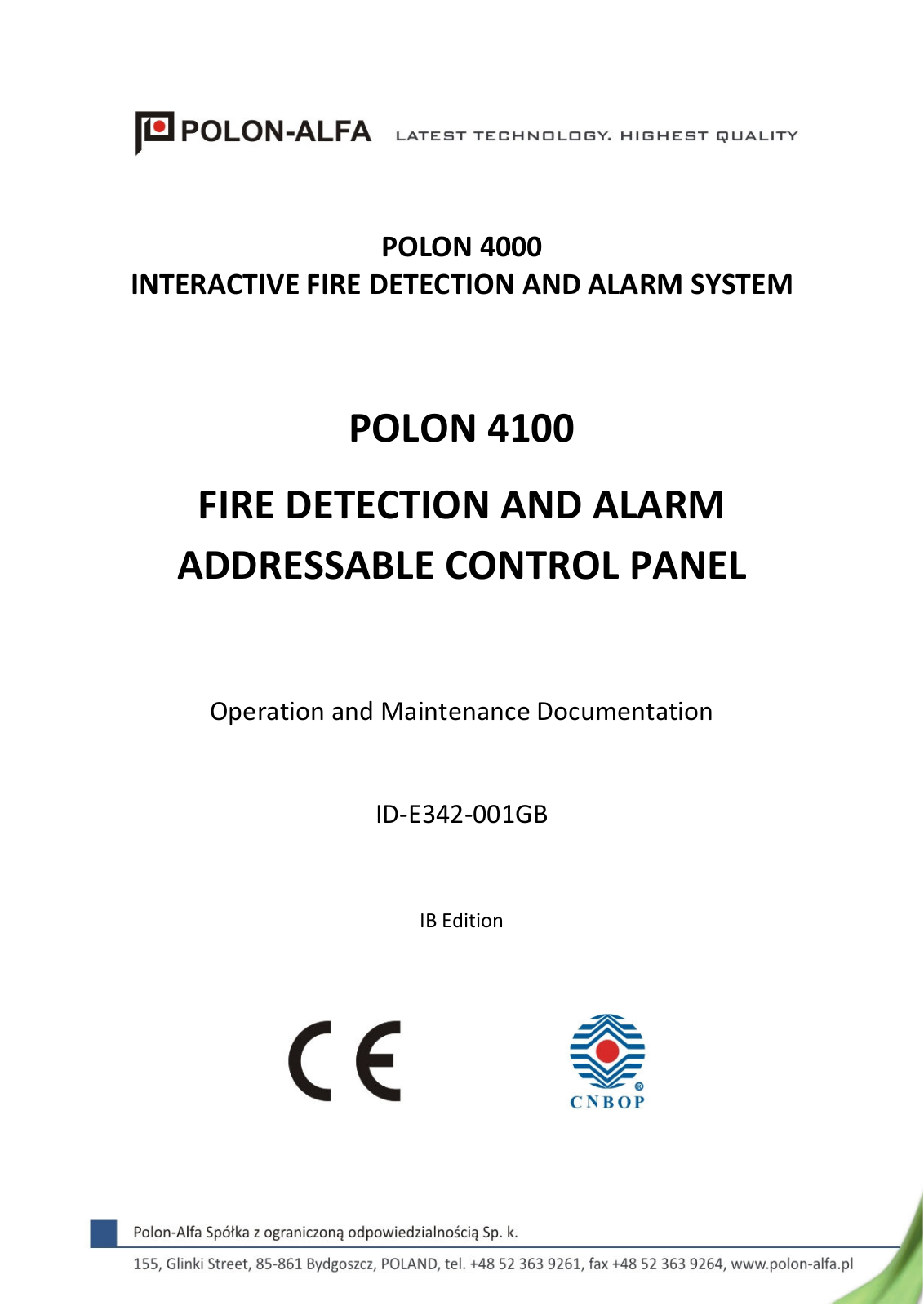 Polon-Alfa 4000, 4100 Operation And Maintenance