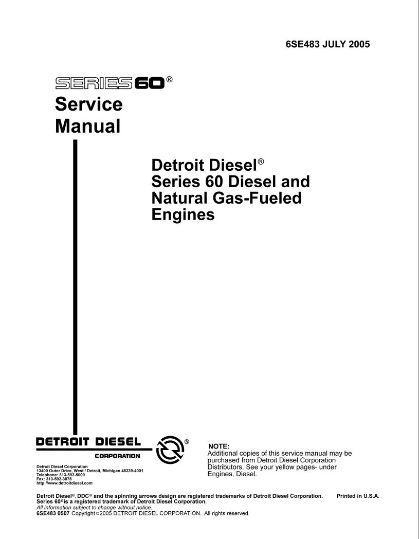 Detroit Diesel Engine 60 Service Manual