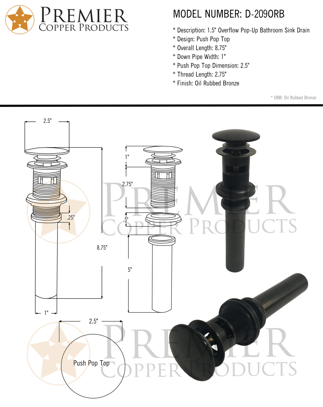 Premier Copper Products IER1180 Specifications - ManualMachine.com