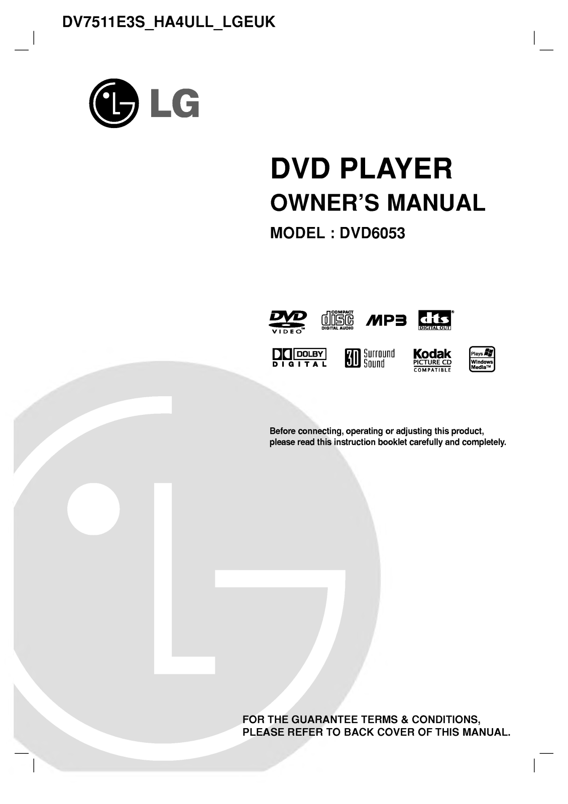 LG DVD6193 User Manual