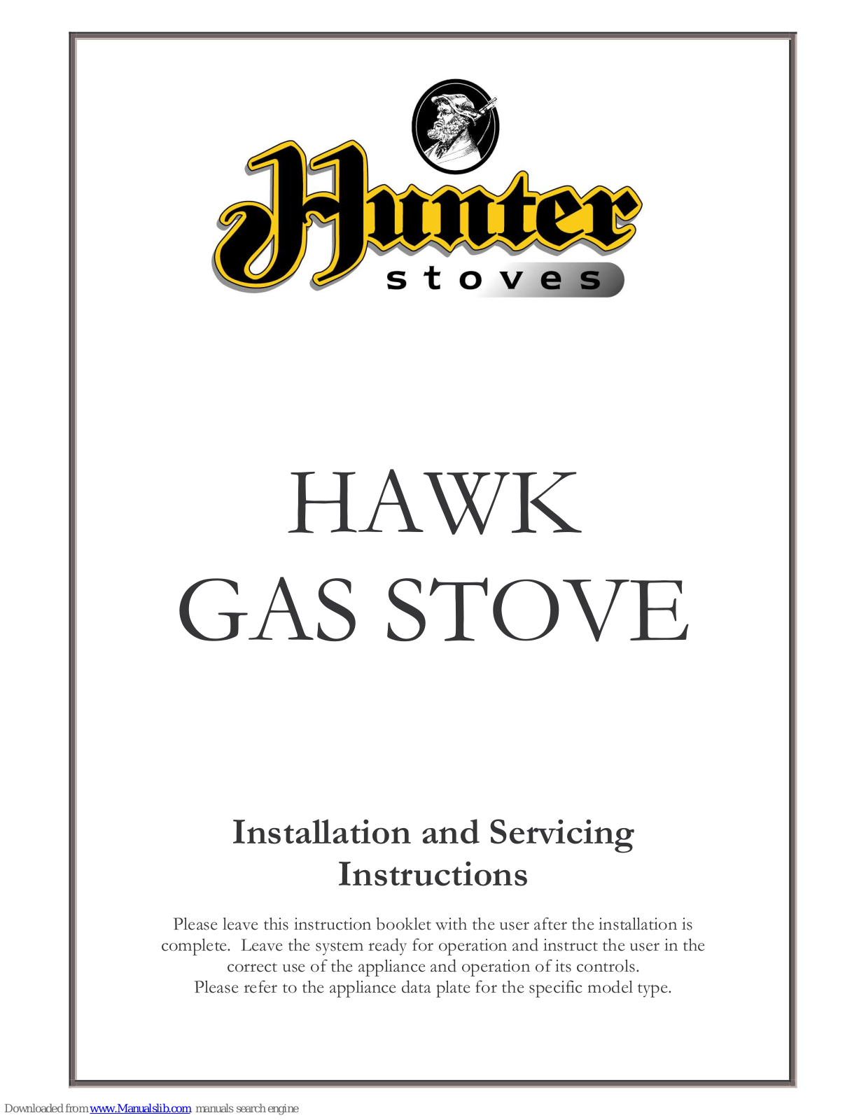 Hunter Stoves Hawk Installation And Servicing Instructions