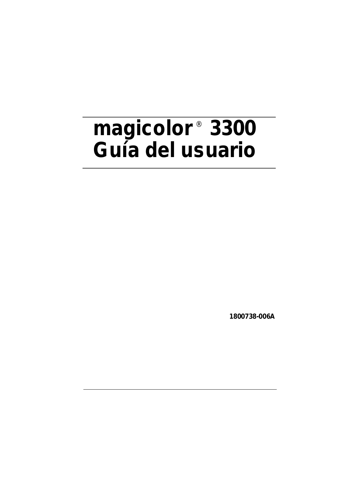 Konica minolta MAGICOLOR 3300 User Manual