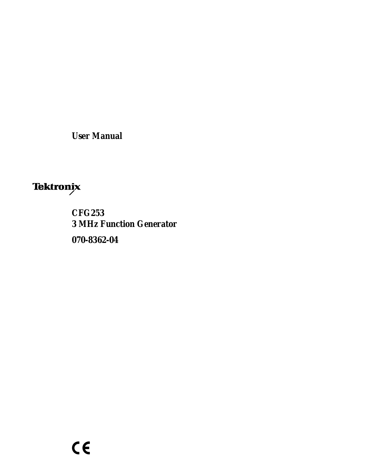 Tektronix CFG253 User Manual