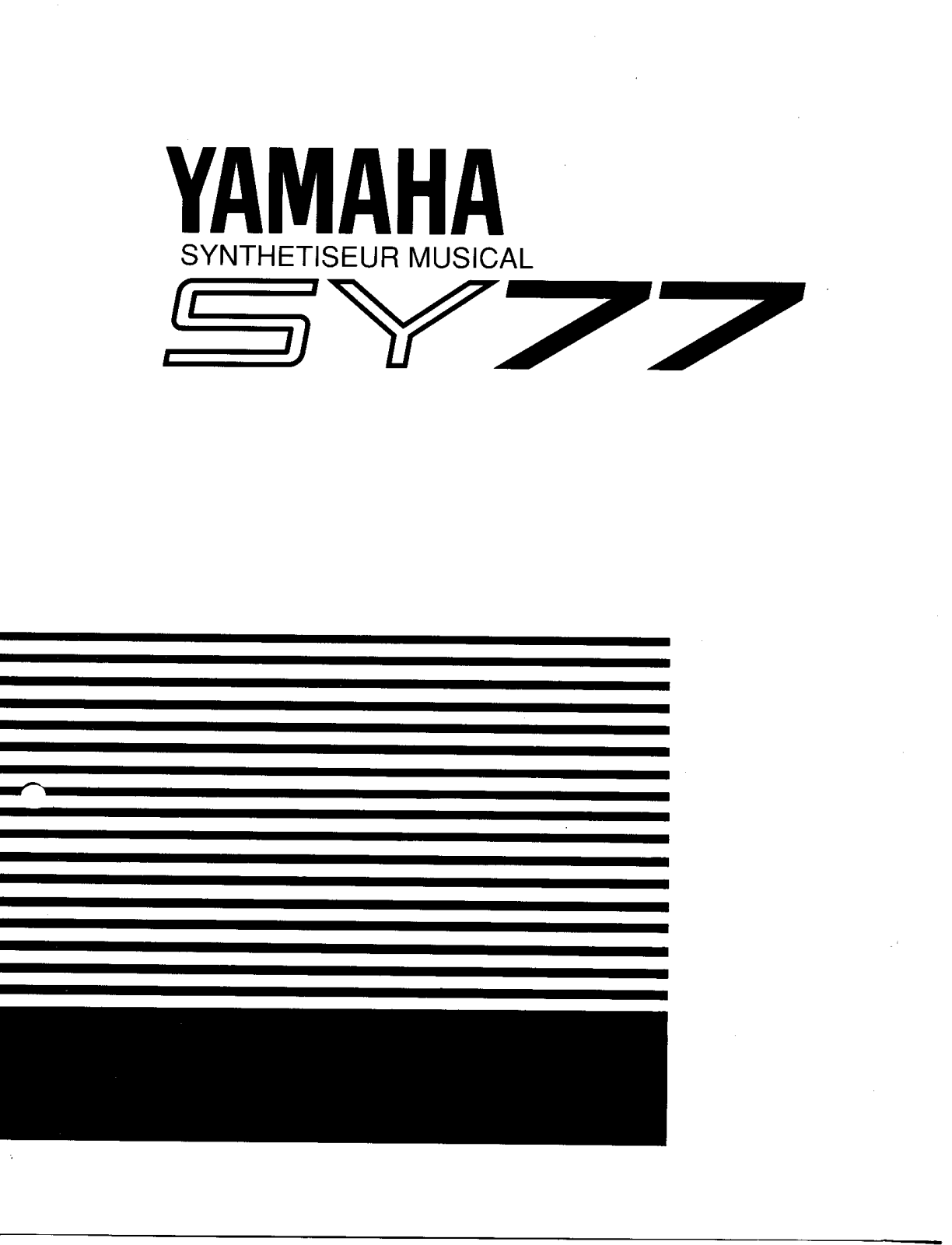 Yamaha SY77 Owner's Manual