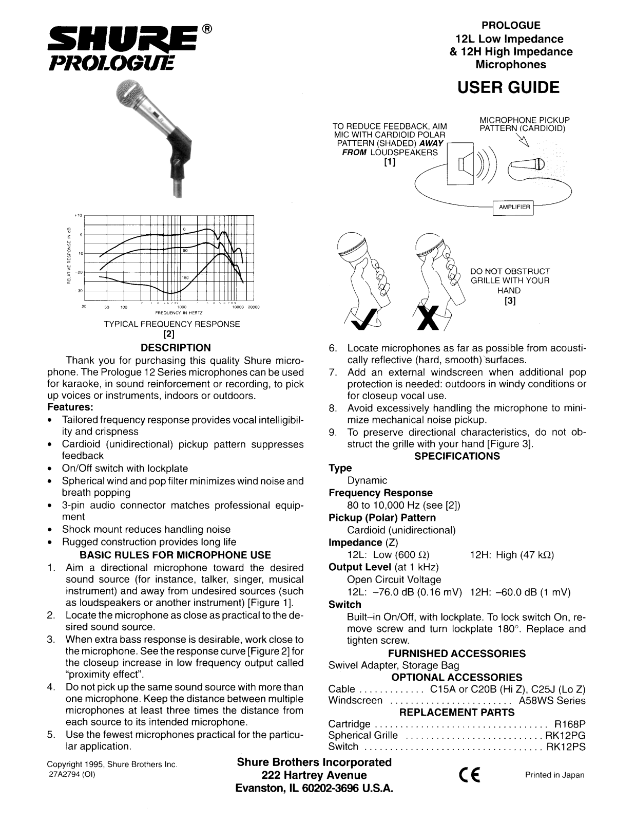 Shure Prologue 12L User Guide