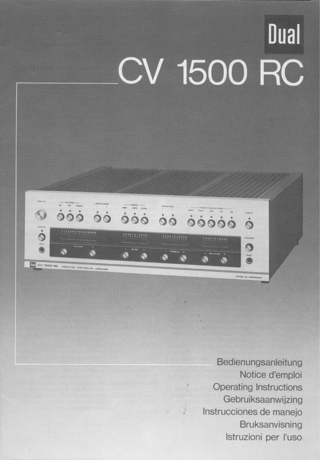 Dual CV-1500-RC Owners Manual