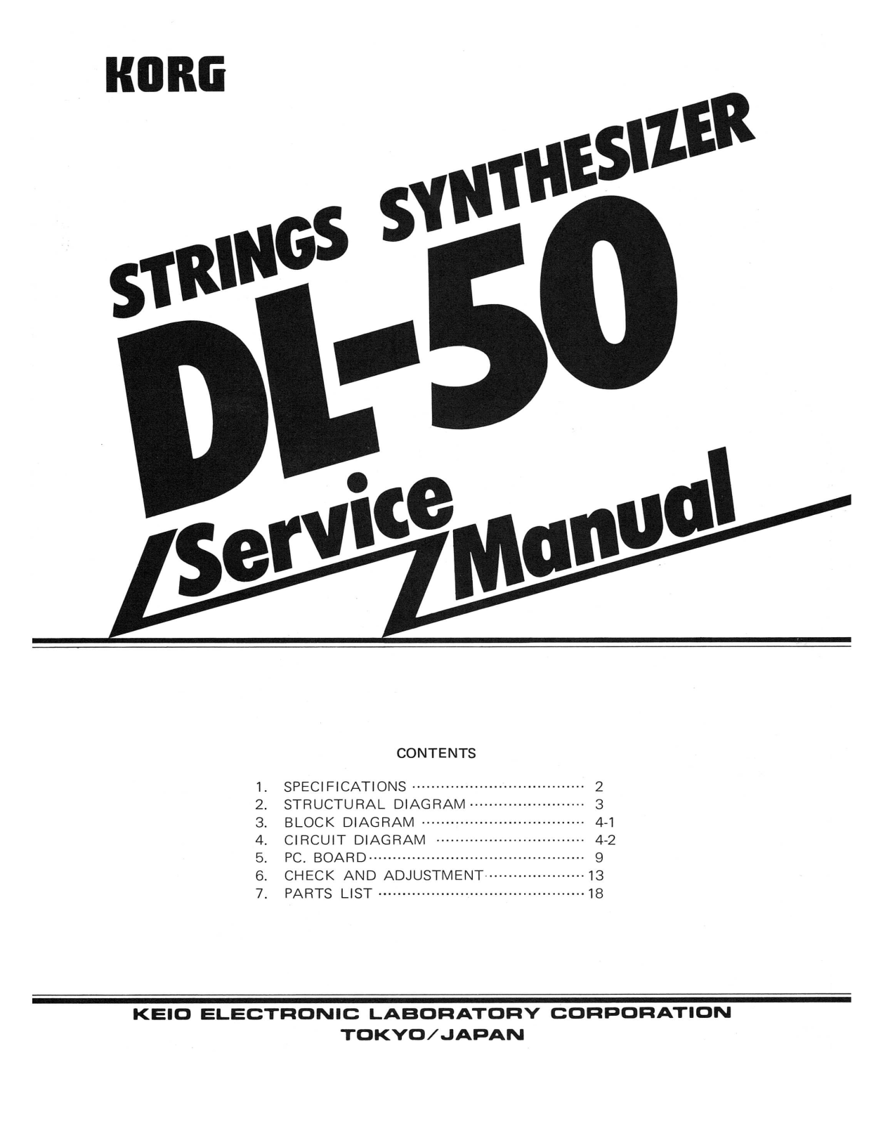 Korg DL-50 Service Manual