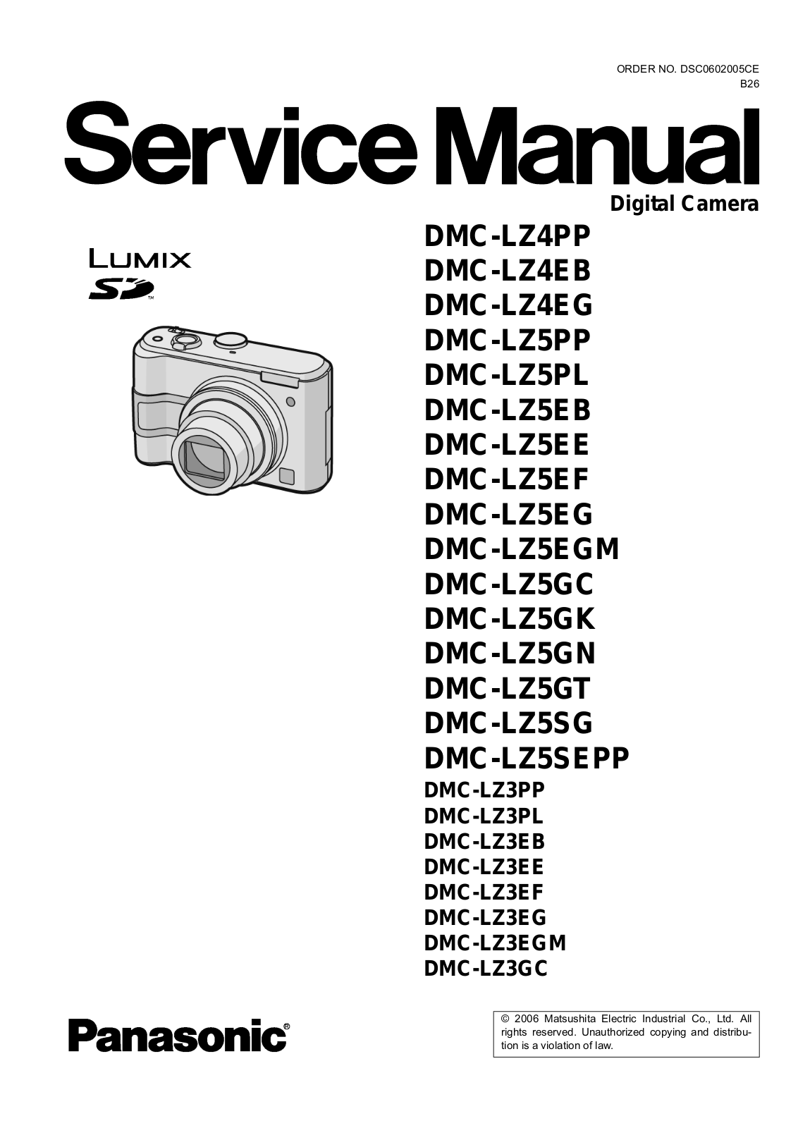 Panasonic DMC-LZ4PP, DMC LZ5, DMC-LZ4EB, DMC-LZ4EG, DMC-LZ5PP Diagram