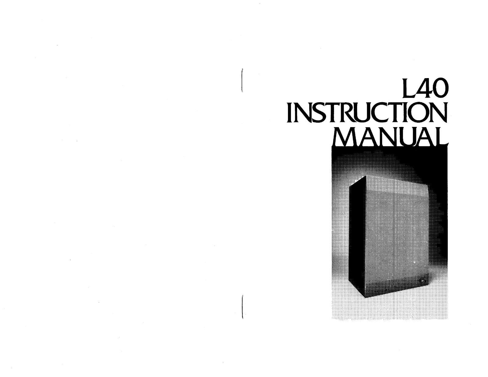 Jbl L40 User Manual