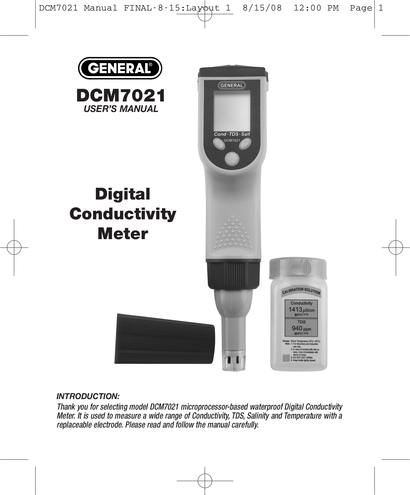 General Tools DCM7021 User Manual