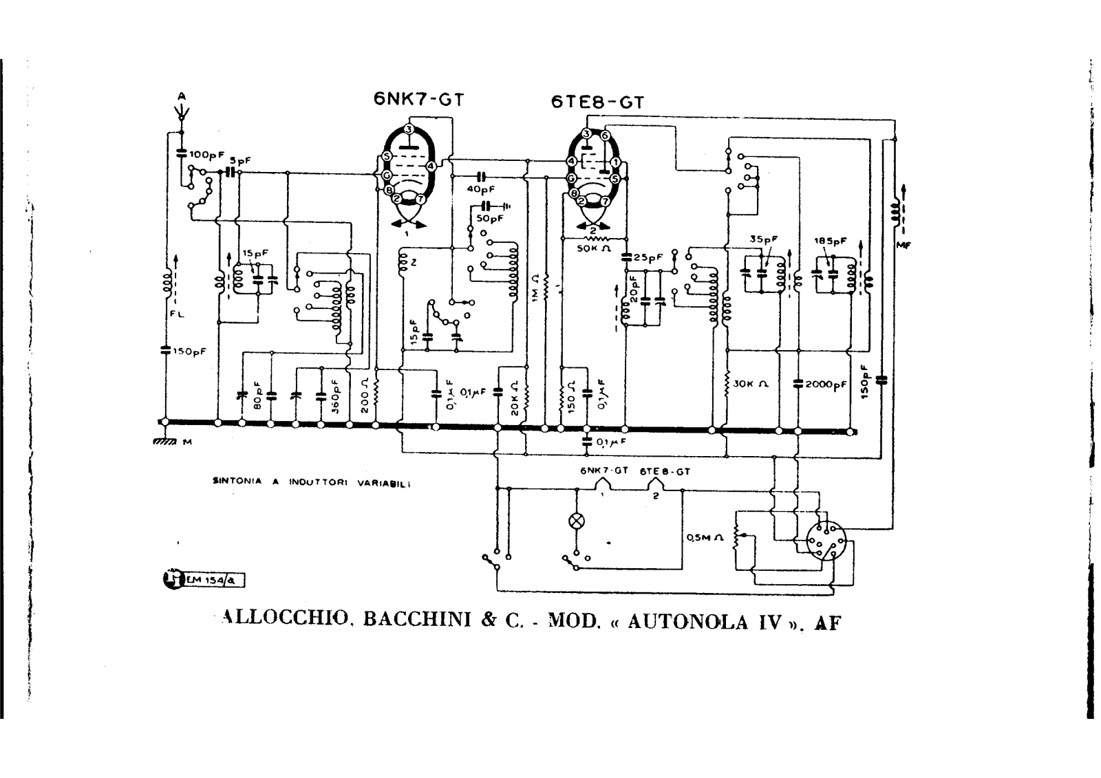 Allocchio Bacchini autonola iv schematic