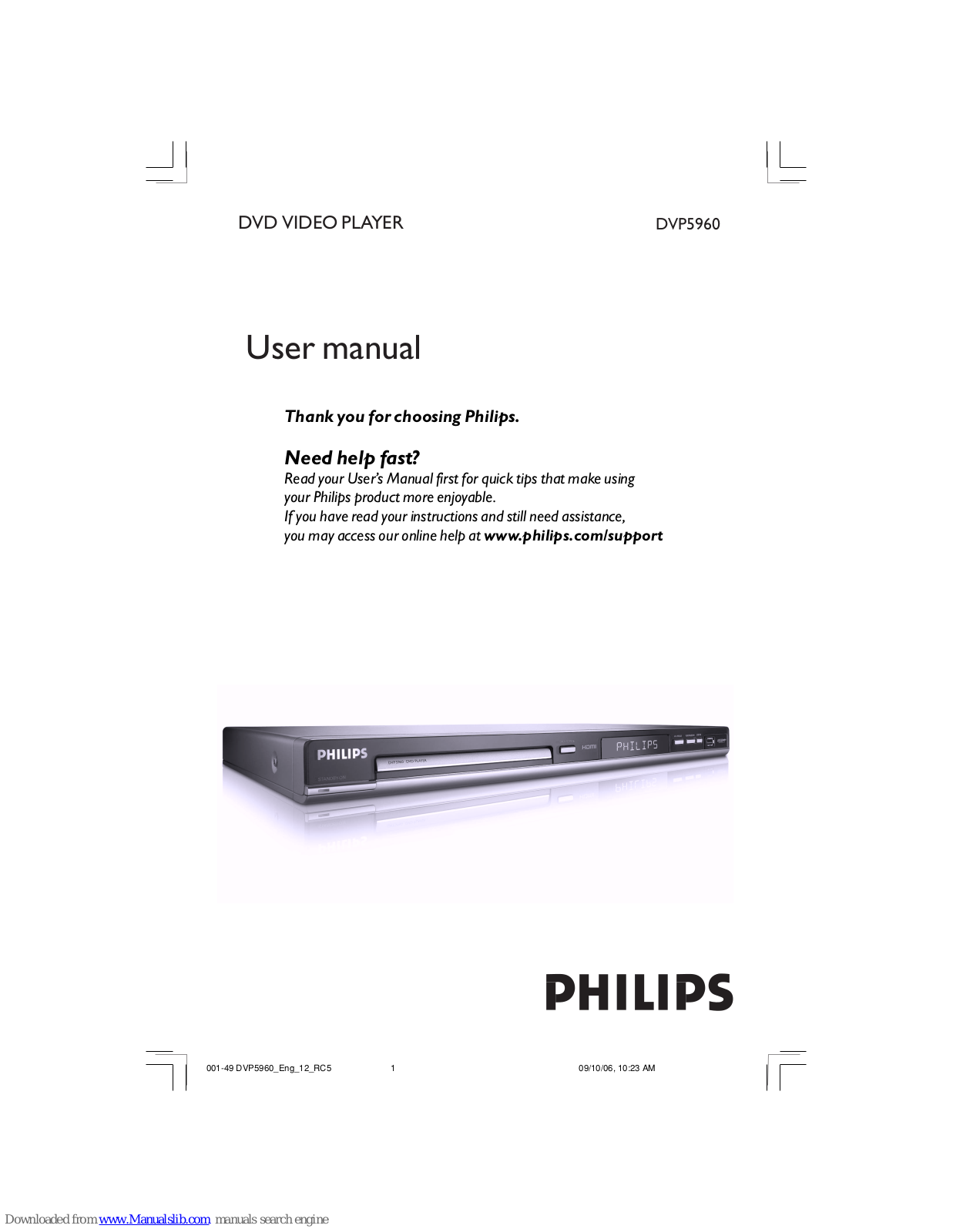 Philips DVP5960/12 User Manual