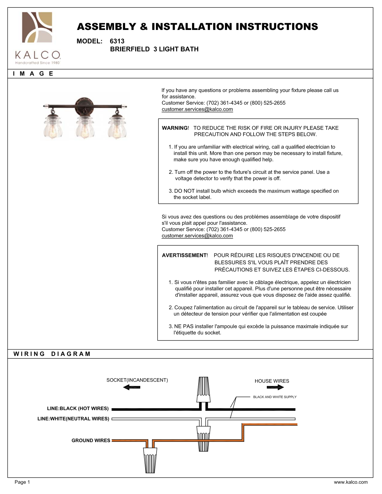 Kalco 6313PS Assembly Guide - ManualMachine.com