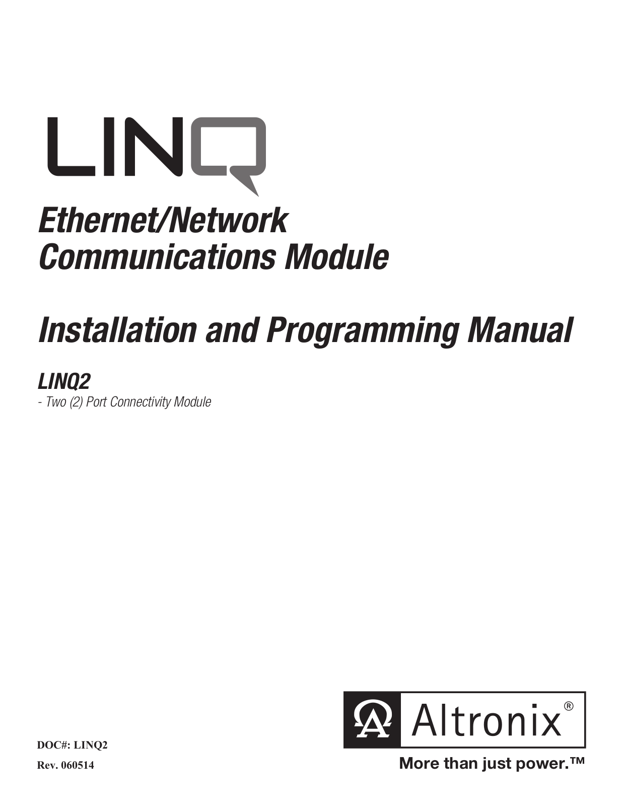 Altronix LINQ2 User Manual