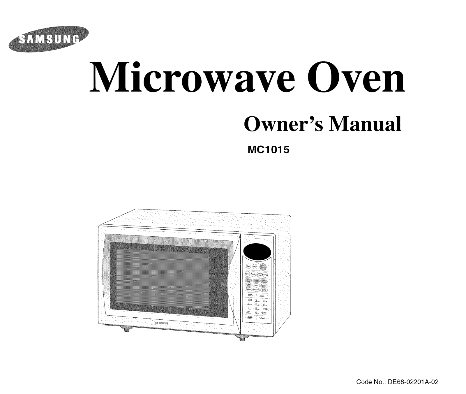 Samsung MC1015UWB/XAA, MC1015UBB/XAA Owner’s Manual